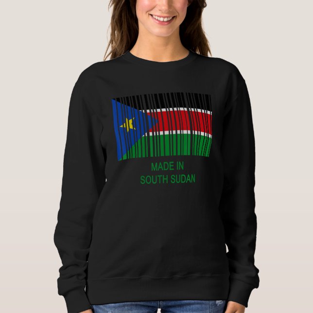 Made in South Sudan Flag Barcode Sweatshirt (Front)