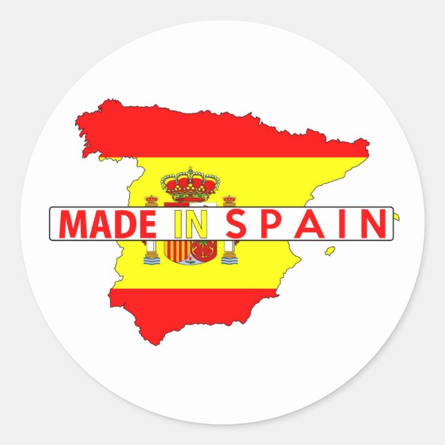 made in spain country map shape flag product label (Front)