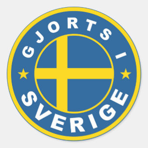 made in sweden country flag label gjorts sverige