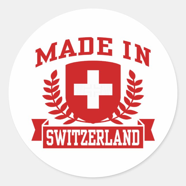 Made In Switzerland Classic Round Sticker (Front)