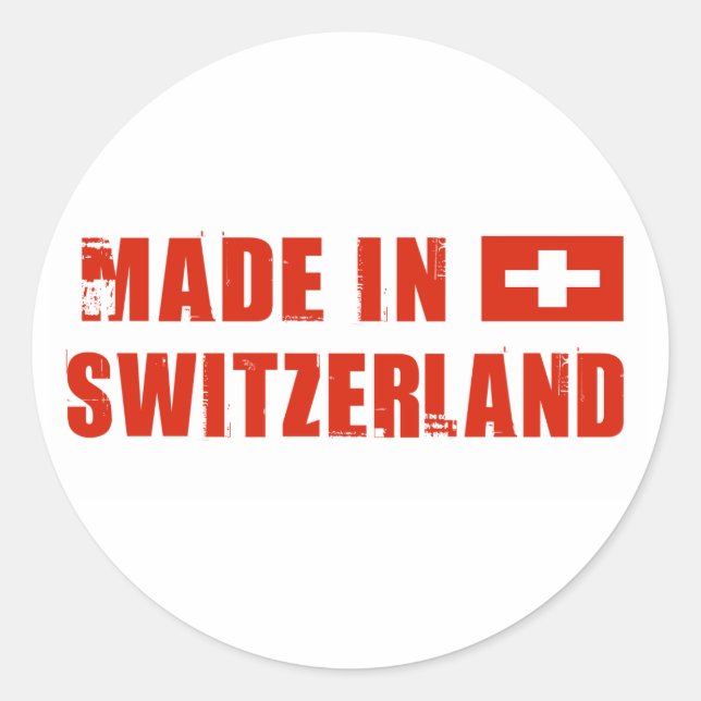Made in Switzerland Classic Round Sticker (Front)