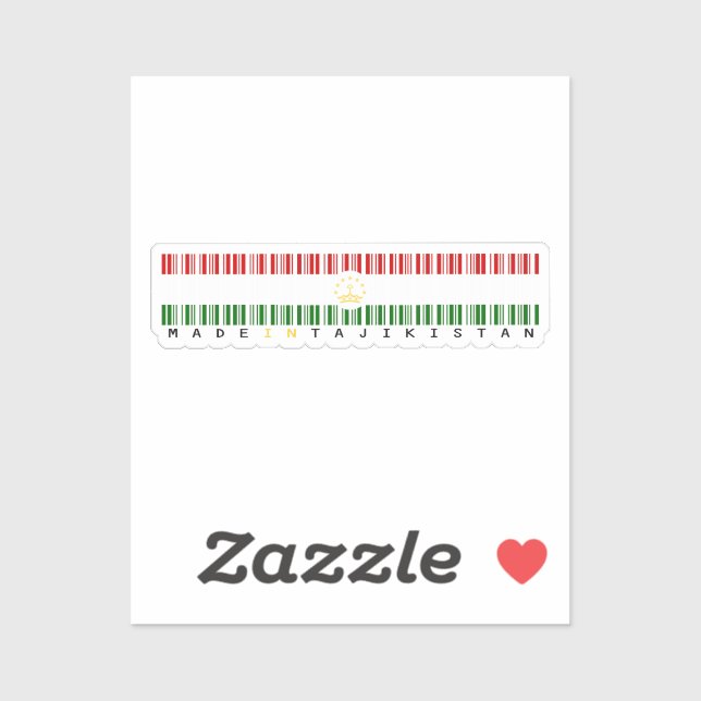 Made in Tajikistan Barcode Flag Design (Sheet)
