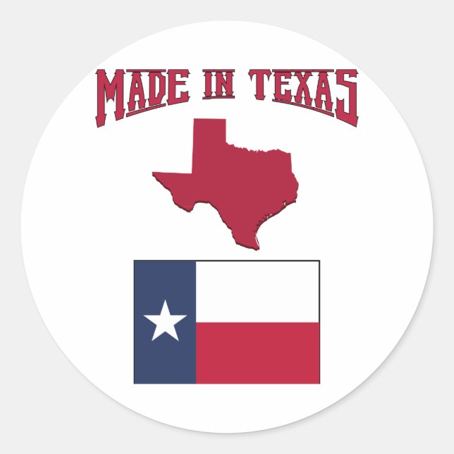 Made in Texas Classic Round Sticker (Front)