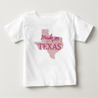 Made in Texas Girls Baby T-Shirt Pink Shirt