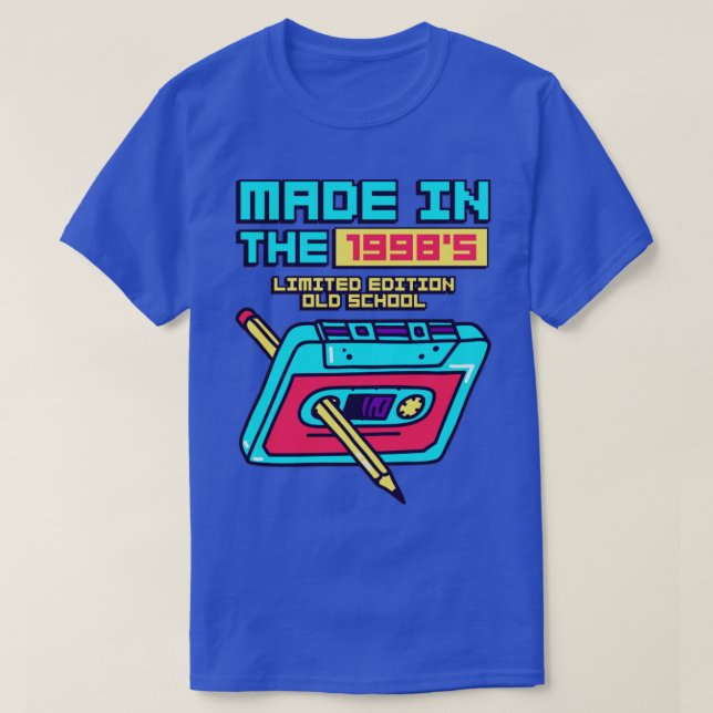 Made in the 1998s Retro Cassette Tape T-Shirt (Design Front)