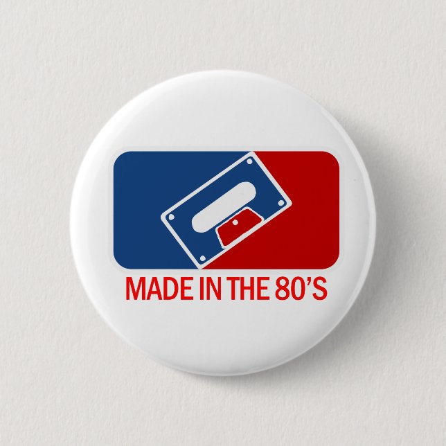 Made in the 80s 6 cm round badge (Front)