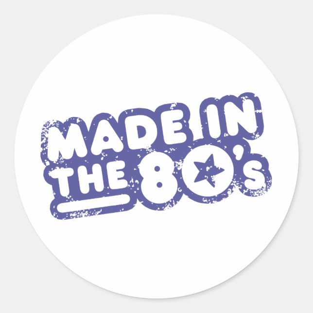 Made In The 80's Classic Round Sticker (Front)