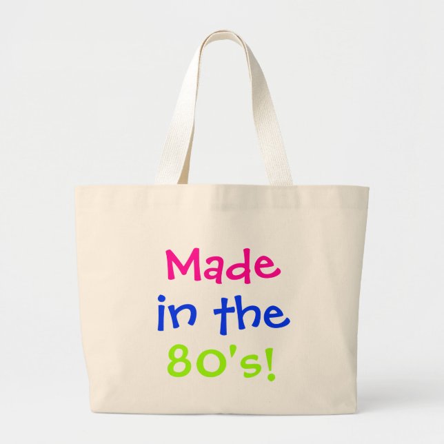 Made in the 80's! large tote bag (Front)