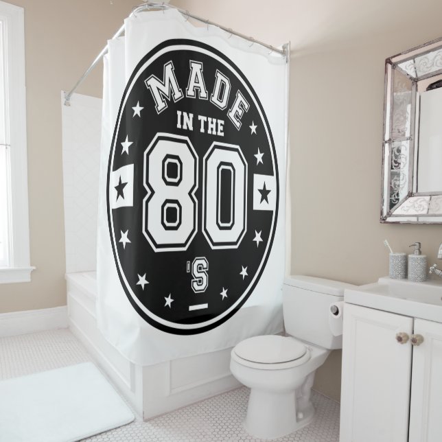 Made In The 80s, Pixel version Shower Curtain (In Situ)