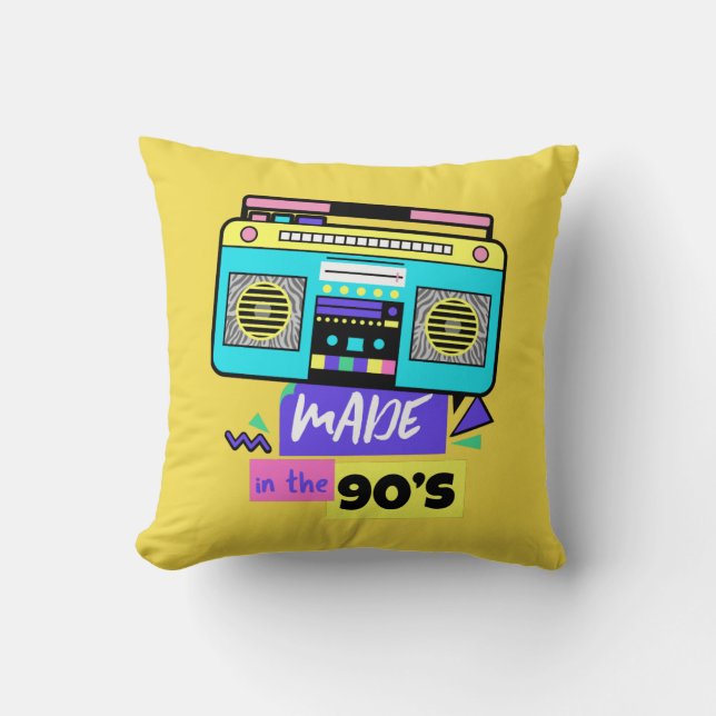 Made In The 90's Funny Nostalgic Gift Throw Pillow (Front)