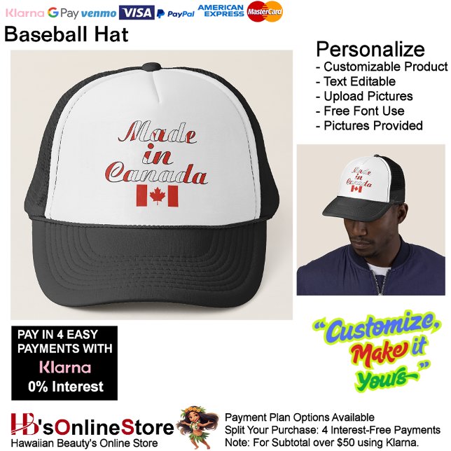Made in The Canada Trucker Hat (Made in The Canada Trucker Baseball Hat.)