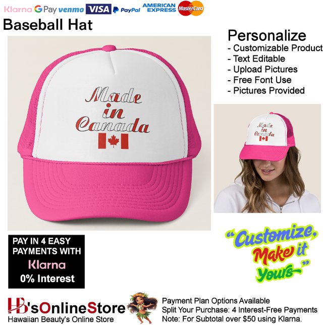 Made in The Canada Trucker Hat (Made in The Canada Trucker Baseball Hat.)