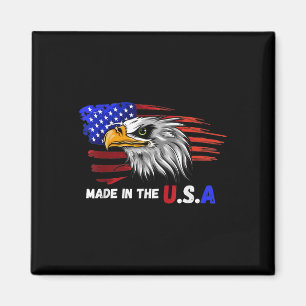 Made In The U.s.a Bald Eagle Patriotic Flag Tattoo Magnet