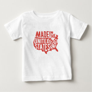 Made in the United States of America Typography Baby T-Shirt