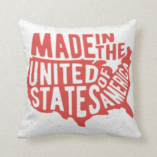 Made in the United States of America Typography Cushion