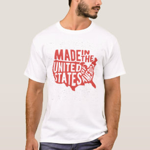 Made in the United States of America Typography T-Shirt