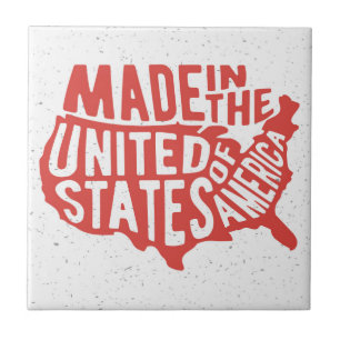 Made in the United States of America Typography Tile