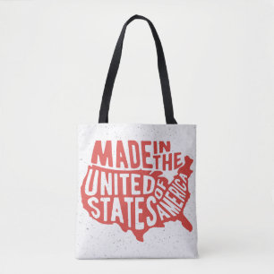 Made in the United States of America Typography Tote Bag