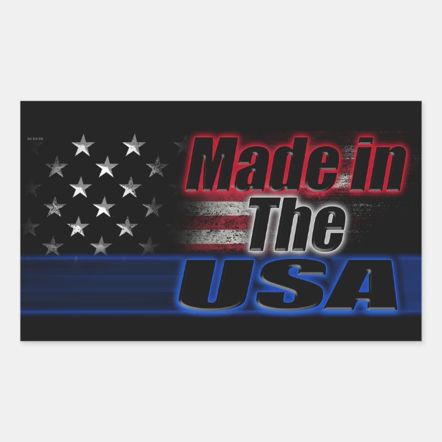 MADE IN THE USA American Flag  Rectangular Sticker (Front)