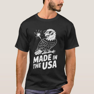 Made in the USA Bald Eagle Art Patriotic 4th of T-Shirt