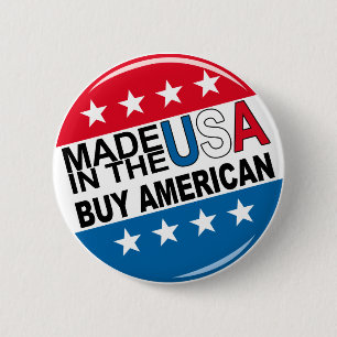 Made in the USA - Buy American 6 Cm Round Badge