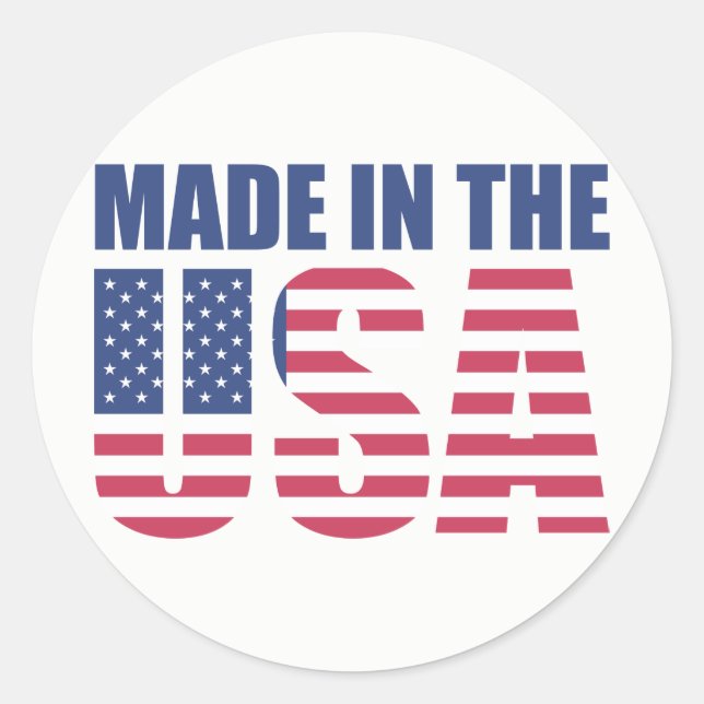 Made In The USA Classic Round Sticker (Front)
