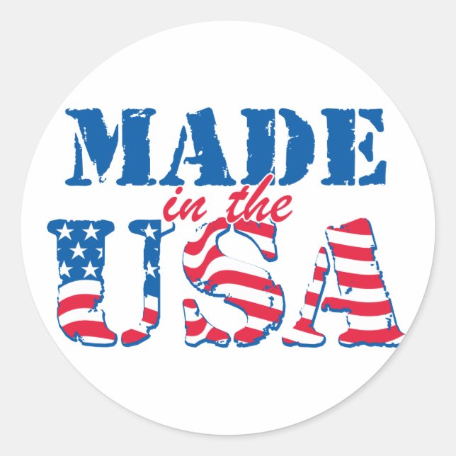 Made in the USA Classic Round Sticker (Front)