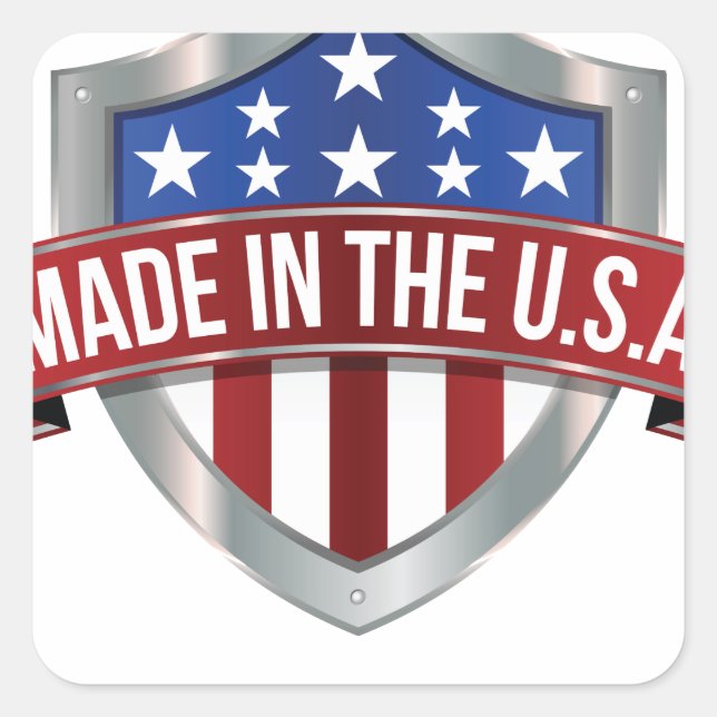 Made in the usa square sticker (Front)