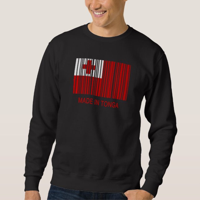 Made in Tonga Flag Barcode Sweatshirt (Front)
