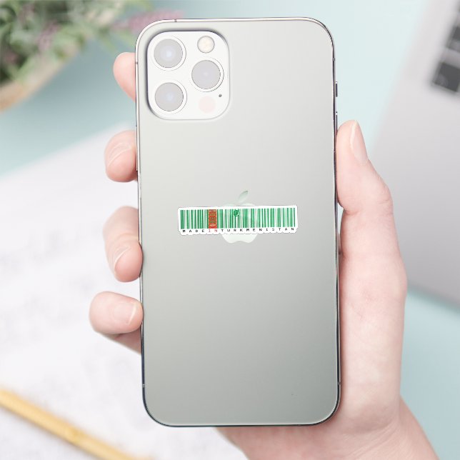 Made in Turkmenistan Barcode Flag Design (Phone)