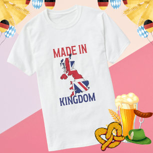 Made in UK Vintage Map Union Jack British Pride T-Shirt