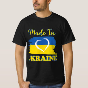 Made In Ukraine Ukrainian Flag Heart T-Shirt