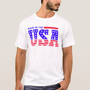 Made In USA American TEXT T-Shirt