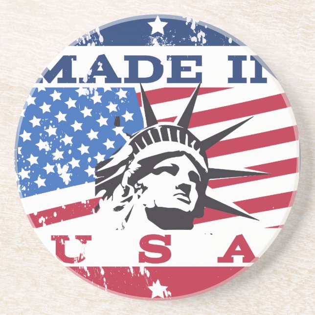 Made In USA Badge Coaster (Front)