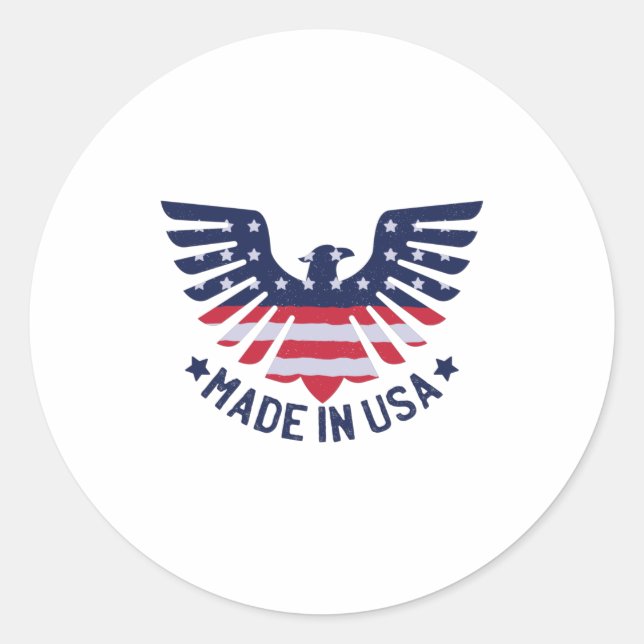 Made in USA Classic Round Sticker (Front)
