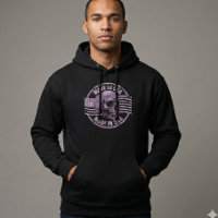 Made in USA Distressed Purple Skull Men's Hoodie