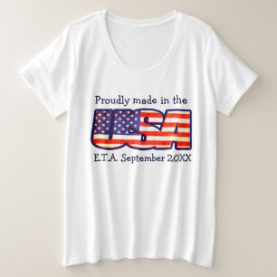Made in USA E.T.A. maternity USA flag tee