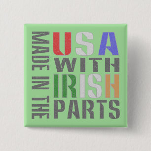 Made in USA Irish Parts 15 Cm Square Badge