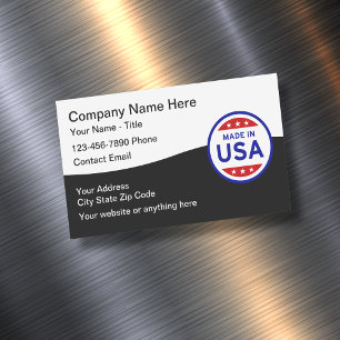 Made In USA Logo Magnetic Business Cards