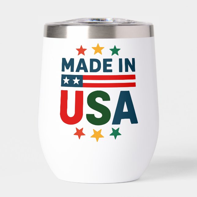 Made in usa patriotic typographic design (Front)