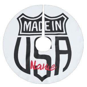 Made in USA Sign Thunder_Cove Brushed Polyester Tree Skirt