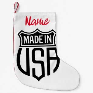 Made in USA Sign Thunder_Cove Small Christmas Stocking
