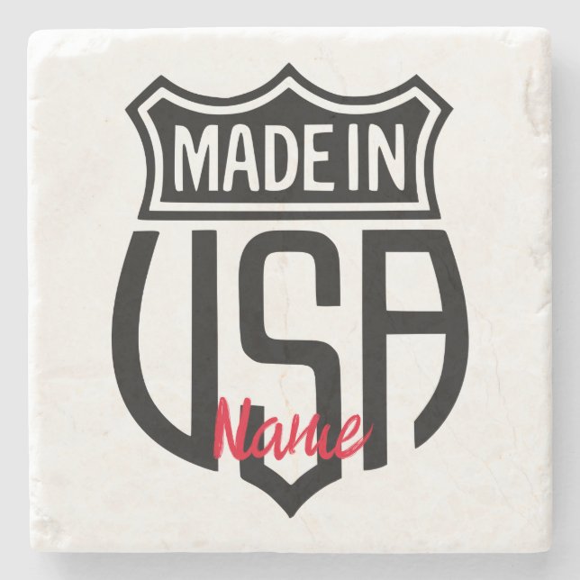 Made in USA Sign Thunder_Cove Stone Coaster (Front)