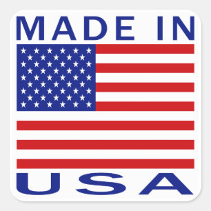 Made In USA Square Sticker