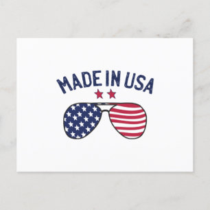 Made in USA United States US Flag Sunglasses Postcard