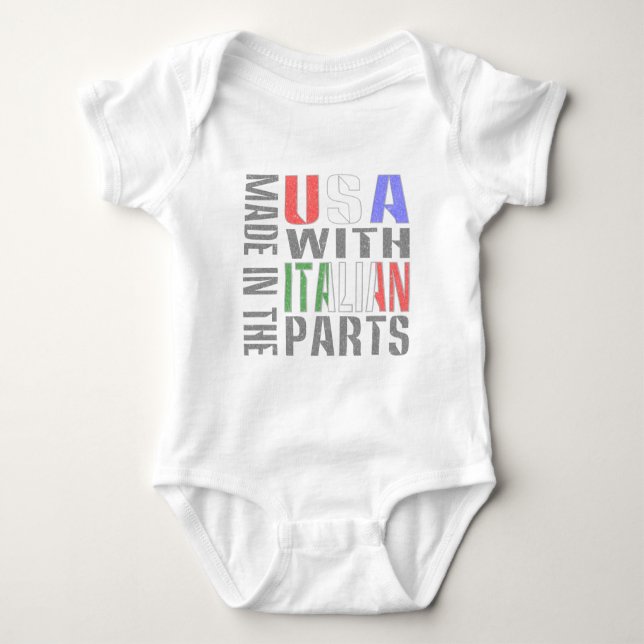 Made in USA Using Italian Parts Baby Bodysuit (Front)