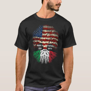 Made In Usa With Italian Parts Italian American Fl T-Shirt