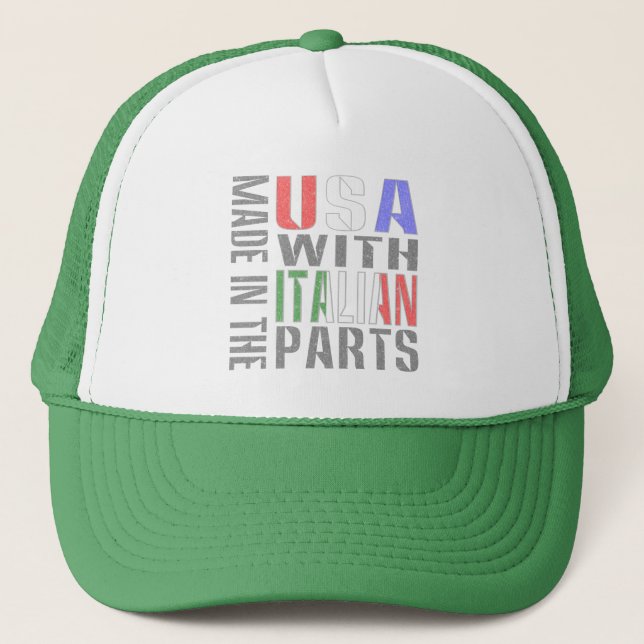 Made in USA with Italian Parts Trucker Hat (Front)