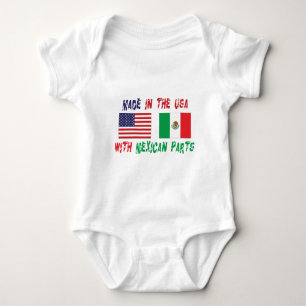 Made In USA With Mexican Parts Baby T-Shirt Bodysuit