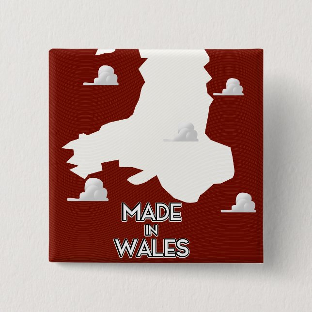 Made in Wales 15 Cm Square Badge (Front)